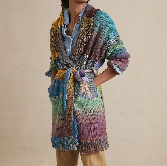 Greylin For Anthropologie Natalia Fringed Cardigan Size 2X - Picture 6 of 12